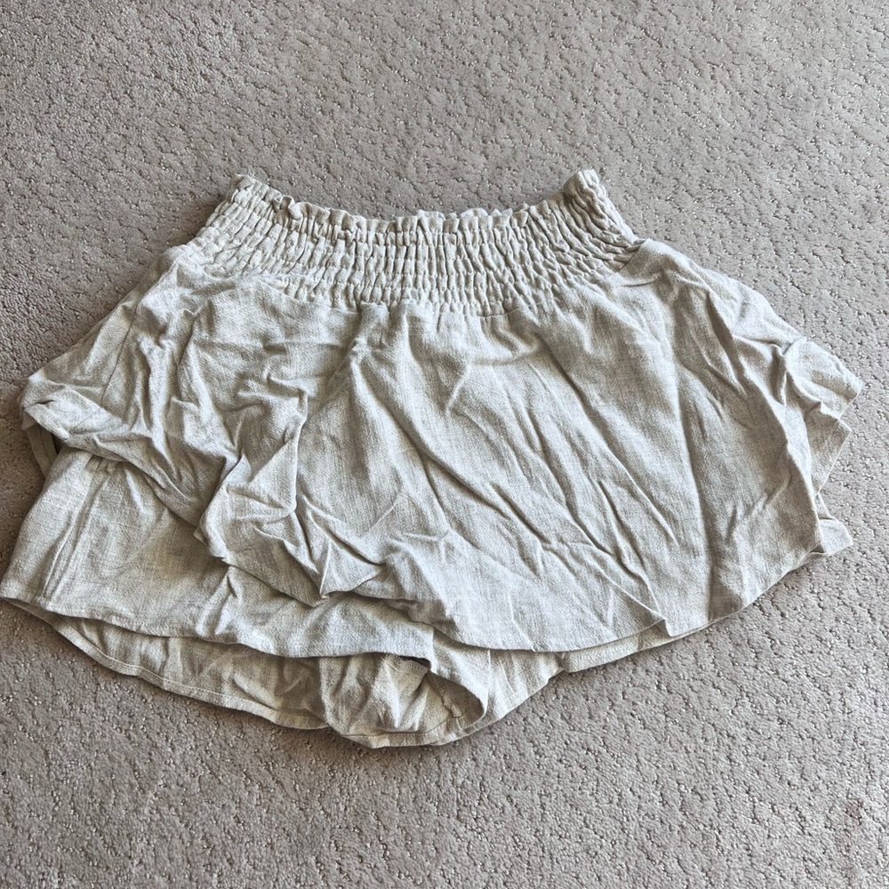 Light Gray Ruffled Shorts